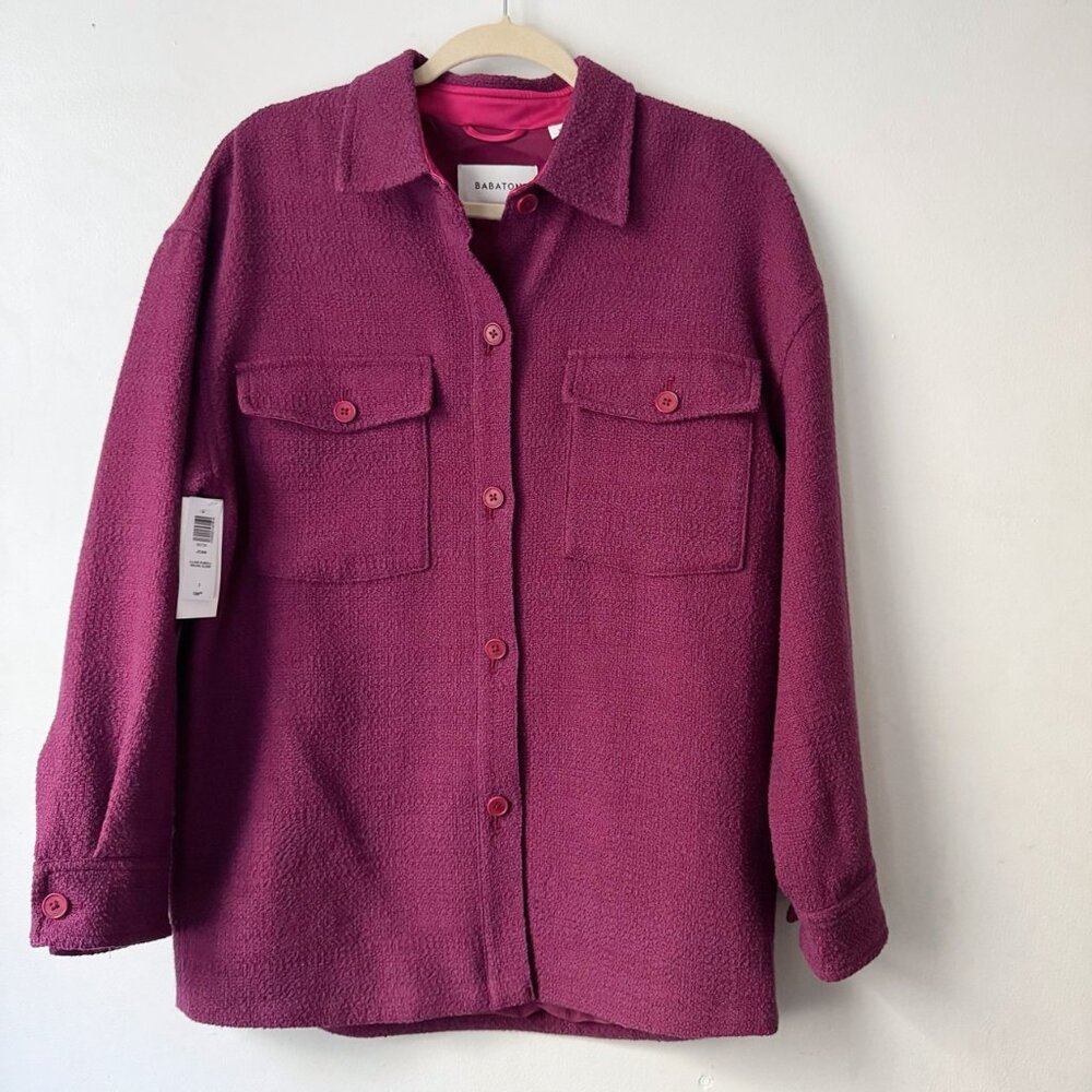 Aritzia Joan Tweed Jacket Burgundy Maroon Cordovan